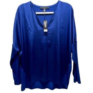 White House Black Market Women's Large Long Sleeve Dolman Blouse Royal Blue NWT